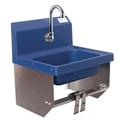 Bk Resources IONTM Blue Antimicrobial Hand Sink W/ Knee Valve, Faucet, 1 Hole APHS-W1410-BKKPG